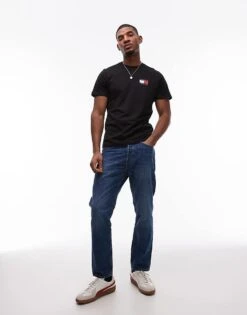 Tommy Jeans Essential Flag Slim Fit T-shirt In Black For Men -Tommy Hilfiger Store 207442955 3