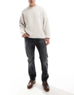 Tommy Jeans Straight Leg Jeans In Dark Grey For Men