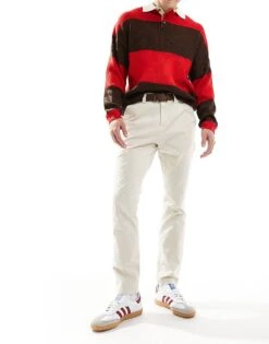 Tommy Jeans Slim Chinos In White For Men -Tommy Hilfiger Store 207586315 4