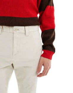 Tommy Jeans Slim Chinos In White For Men -Tommy Hilfiger Store 207586315 5