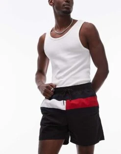 Tommy Hilfiger Drawstring Large Flag Swim Shorts In Black For Men -Tommy Hilfiger Store 207684645 1 black 1