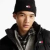 Tommy Jeans Heritage Rib-knit Beanie In Black For Men -Tommy Hilfiger Store 207703561 1 black
