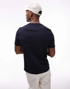 Tommy Hilfiger Logo Crew Neck T-shirt In Navy Blue For Men Dark Blue -Tommy Hilfiger Store 207713907 4