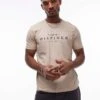 Tommy Hilfiger Logo Crew Neck T-shirt In Beige For Men -Tommy Hilfiger Store 207713932 1 beige