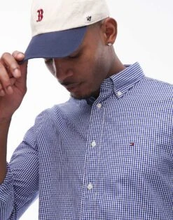 Tommy Hilfiger Th Flex Gingham Check Regular Shirt In Blue For Men -Tommy Hilfiger Store 207713975 4
