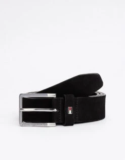 Tommy Hilfiger Logo Square Buckle Leather Belt In Black For Men -Tommy Hilfiger Store 207713996 1 black 1