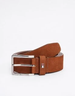 Tommy Hilfiger Logo Square Buckle Leather Belt In Dark Brown For Men -Tommy Hilfiger Store 207714078 1 darkbrown 1