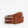 Tommy Hilfiger Logo Square Buckle Leather Belt In Dark Brown For Men -Tommy Hilfiger Store 207714078 1 darkbrown