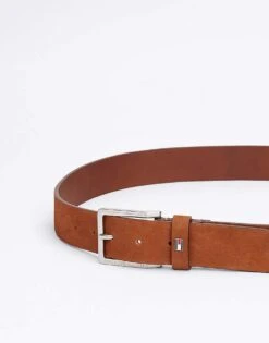 Tommy Hilfiger Logo Square Buckle Leather Belt In Dark Brown For Men -Tommy Hilfiger Store 207714078 3