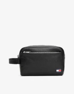 Tommy Jeans Heritage Pebble Grain Washbag In Black For Men -Tommy Hilfiger Store 207714104 1 black 1