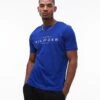 Tommy Hilfiger Logo Crew Neck T-shirt In Royal Blue For Men