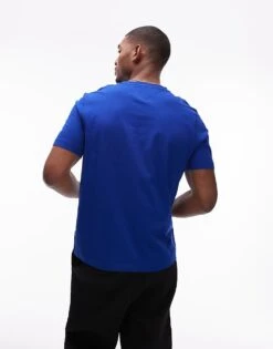 Tommy Hilfiger Logo Crew Neck T-shirt In Royal Blue For Men -Tommy Hilfiger Store 207714158 3