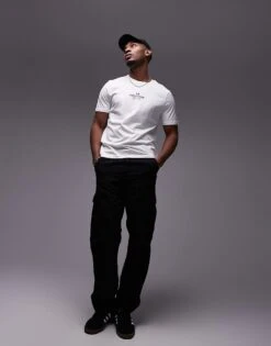 Tommy Hilfiger Logo Crew Neck T-shirt In White For Men -Tommy Hilfiger Store 207714175 2