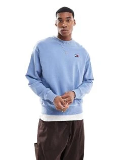 Tommy Jeans Crew Neck Relaxed Sweatshirt In Blue For Men -Tommy Hilfiger Store 207714229 1 blue 1