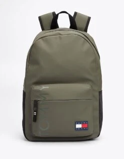 Tommy Jeans Essential Logo Dome Backpack In Olive Green For Men -Tommy Hilfiger Store 207714447 1 olivegreen 1