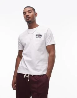 Tommy Hilfiger Logo Embroidery T-shirt In White For Men -Tommy Hilfiger Store 207714683 3