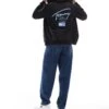 Tommy Jeans Signature Back Logo Zip-thru Hoody In Black For Men