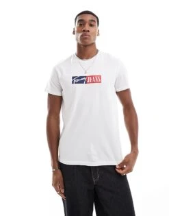 Tommy Jeans Signature Logo Slim T-shirt In White For Men -Tommy Hilfiger Store 207714962 1 white 1