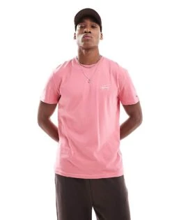 Tommy Jeans Signature Logo Embroidery T-shirt In Pink For Men -Tommy Hilfiger Store 207714994 1 pink 1