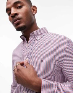 Tommy Hilfiger Th Flex Regular Fit Stripe Shirt In Multi For Men -Tommy Hilfiger Store 207715021 4