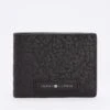Tommy Hilfiger Th Monogram Bifold Leather Wallet In Black For Men