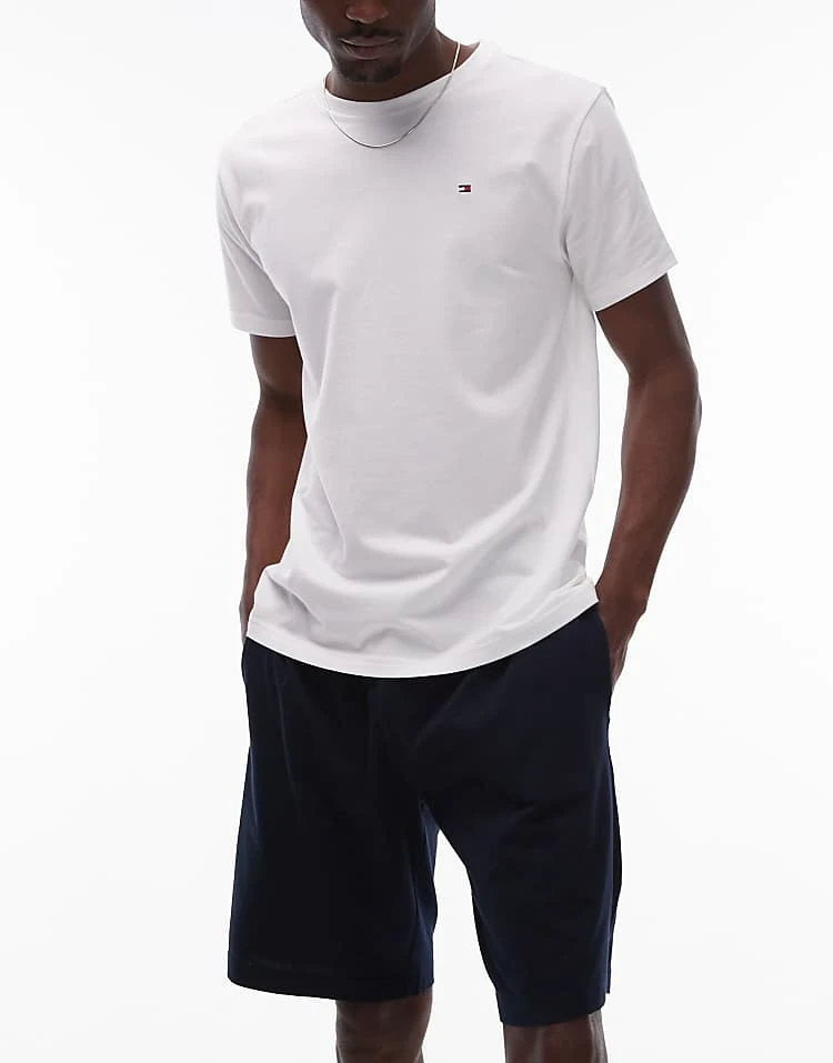 Tommy Hilfiger Pyjama Tshirt And Shorts Set In White/navy For Men White / Desert Sky 3 Tommy Hilfiger Pyjama Tshirt And Shorts Set In White/navy For Men White / Desert Sky
