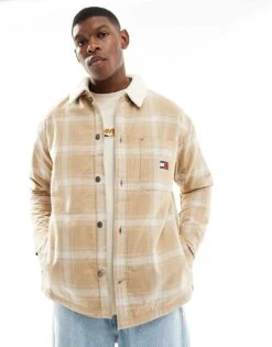 Tommy Jeans Relaxed Fit Sherpa Collar Overshirt In Multi For Men -Tommy Hilfiger Store 207743290 1 multi 1