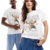 Tommy Jeans Unisex Varsity Tiger T-shirt In Off White For Unisex Ecru