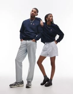 Tommy Jeans Unisex Badge Sweatshirt In Navy For Unisex Dark Night Navy -Tommy Hilfiger Store 207750828 3