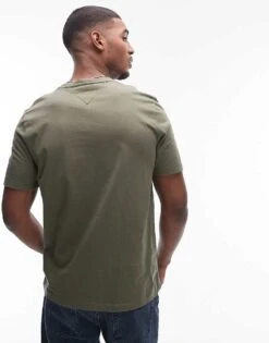 Tommy Hilfiger Essential T-shirt In Khaki For Men Battle Green -Tommy Hilfiger Store 207758684 4