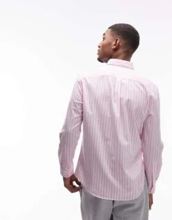 Tommy Hilfiger Flex Poplin Bold Stripe Shirt In Pink For Men Classic Pink -Tommy Hilfiger Store 207758727 4