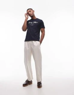 Tommy Hilfiger Script Logo T-shirt In Navy For Men Desert Sky -Tommy Hilfiger Store 207758756 3