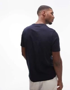 Tommy Hilfiger Script Logo T-shirt In Navy For Men Desert Sky -Tommy Hilfiger Store 207758756 4