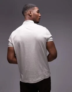 Tommy Hilfiger Regular Cotton Polo Shirt In Beige Heather For Men Heathered Oatmilk -Tommy Hilfiger Store 207758828 4