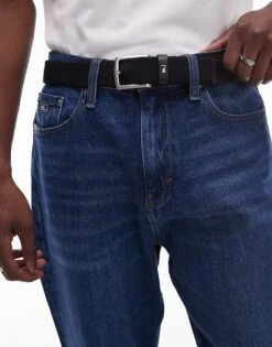 Tommy Hilfiger Denton Elastic Belt In Black For Men