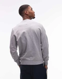 Tommy Hilfiger Stack Logo Sweatshirt In Grey For Men Grey Heather -Tommy Hilfiger Store 207758844 4