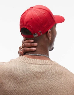 Tommy Hilfiger Flag Cap In Bright Red For Men Medium Red -Tommy Hilfiger Store 207758879 3