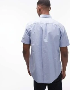 Tommy Hilfiger Heritage Oxford Short Sleeve Shirt In Pale Blue For Men Shirt Blue -Tommy Hilfiger Store 207759018 4