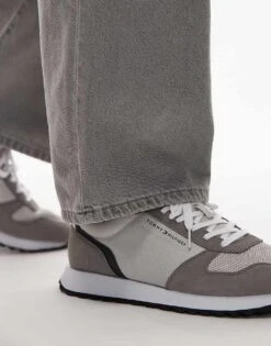 Tommy Hilfiger Runner Trainers In Grey Tones For Men Grey Whisper -Tommy Hilfiger Store 207759197 3