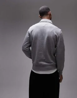 Tommy Hilfiger Essential Half Zip Polo Shirt In Grey For Men Medium Grey Heather -Tommy Hilfiger Store 207759220 3