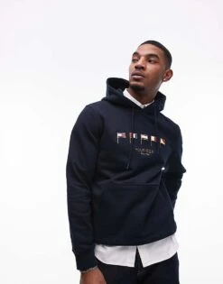 Tommy Hilfiger Multi Flag Logo Hoodie In Navy For Men Desert Sky 654 920 -Tommy Hilfiger Store 207759273 1 desertsky654920 1