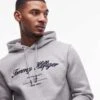 Tommy Hilfiger Script Logo Hoodie In Grey For Men Light Grey Heather -Tommy Hilfiger Store 207759326 1 lightgreyheather