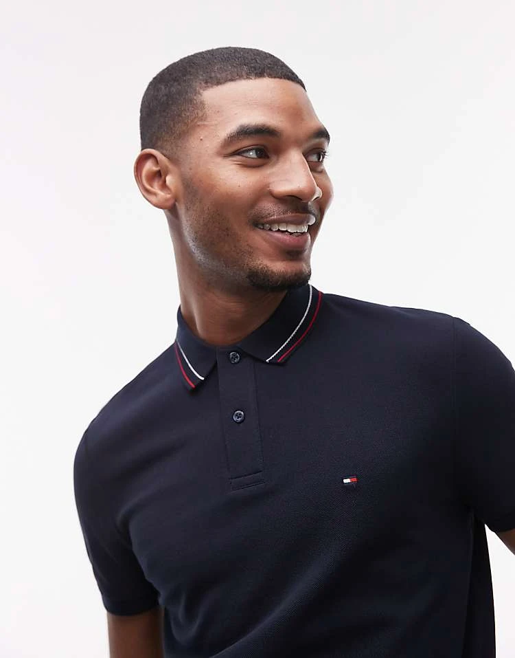 Tommy Hilfiger Regular Cotton Polo Shirt In Navy For Men Desert Sky 4 Tommy Hilfiger Regular Cotton Polo Shirt In Navy For Men Desert Sky - Image 2