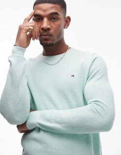 Tommy Hilfiger Structured Jumper In Mint Green For Men Minty Essence -Tommy Hilfiger Store 207759369 1 mintyessence 1