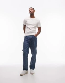 Tommy Hilfiger Tipped Knitted T-shirt In Off White For Men Ivory Petal -Tommy Hilfiger Store 207759507 3