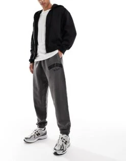 Tommy Jeans Varsity Washed Relaxed Joggers In Grey For Men -Tommy Hilfiger Store 207792748 4