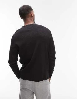 Tommy Jeans Waffle Long Sleeve Top In Black For Men -Tommy Hilfiger Store 207794699 4