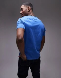 Tommy Jeans Slim Essential Flag T-shirt In Bright Blue For Men Tempo Blue -Tommy Hilfiger Store 207794735 4