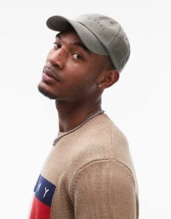 Tommy Jeans Linear Logo Cap In Washed Green For Men Pewter Green -Tommy Hilfiger Store 207794816 3