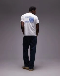 Tommy Jeans Paisley Flag Backprint T-shirt In White And Blue For Men Ecru -Tommy Hilfiger Store 207794858 1 ecru 1